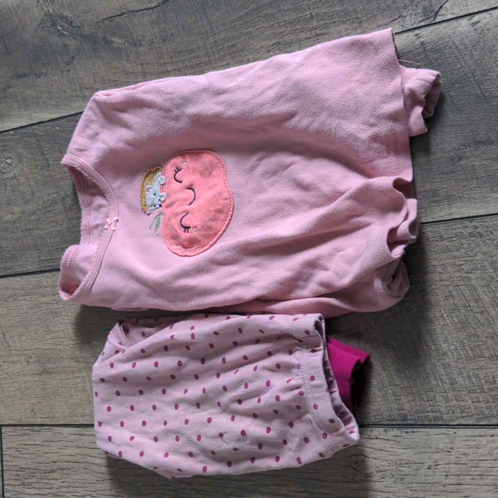 Carter’s Toddler Girl Pink Apple Pajamas 4T Long Sleeve PJ Set Fall VGUC
